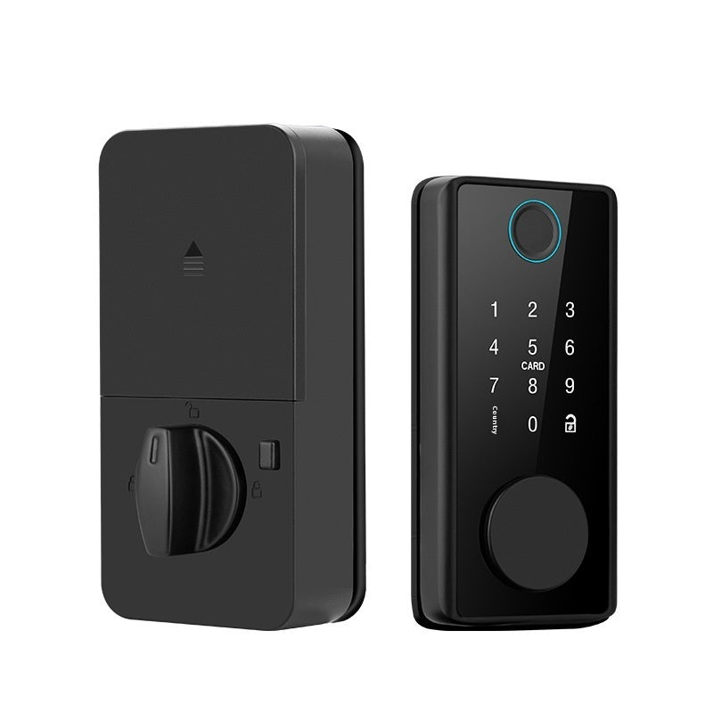 Graffiti Smart Door Lock Wooden