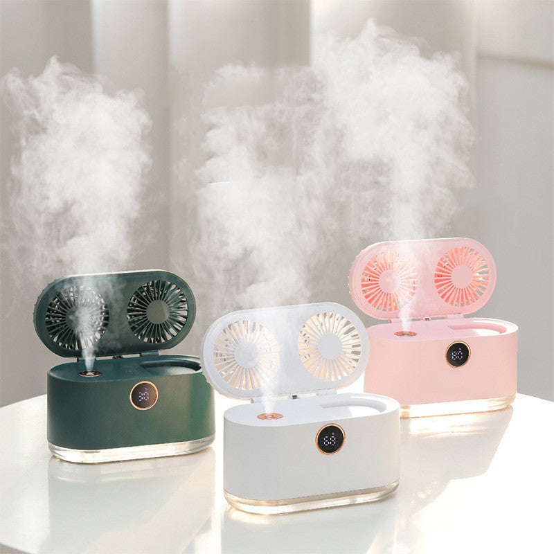 Mini Air Conditioner Fan Air Cooler USB LED Light for Home Office