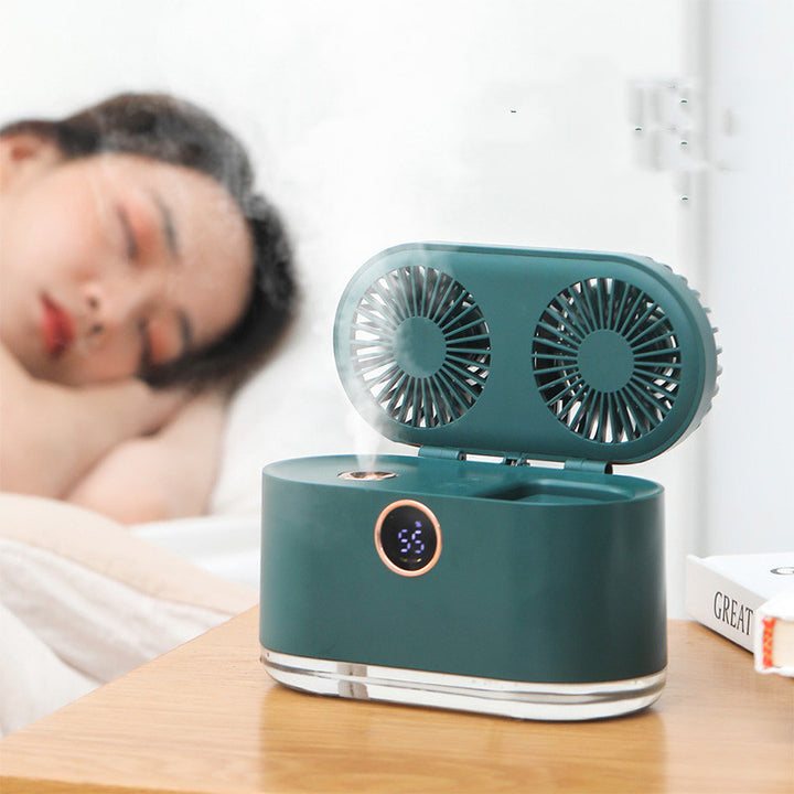 Mini Air Conditioner Fan Air Cooler USB LED Light for Home Office