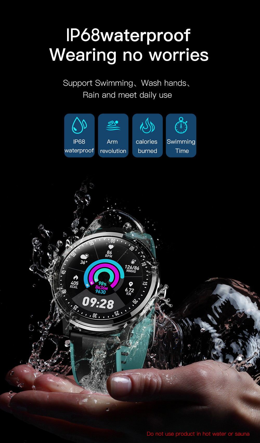 SN80 fashion watch fitness tracker