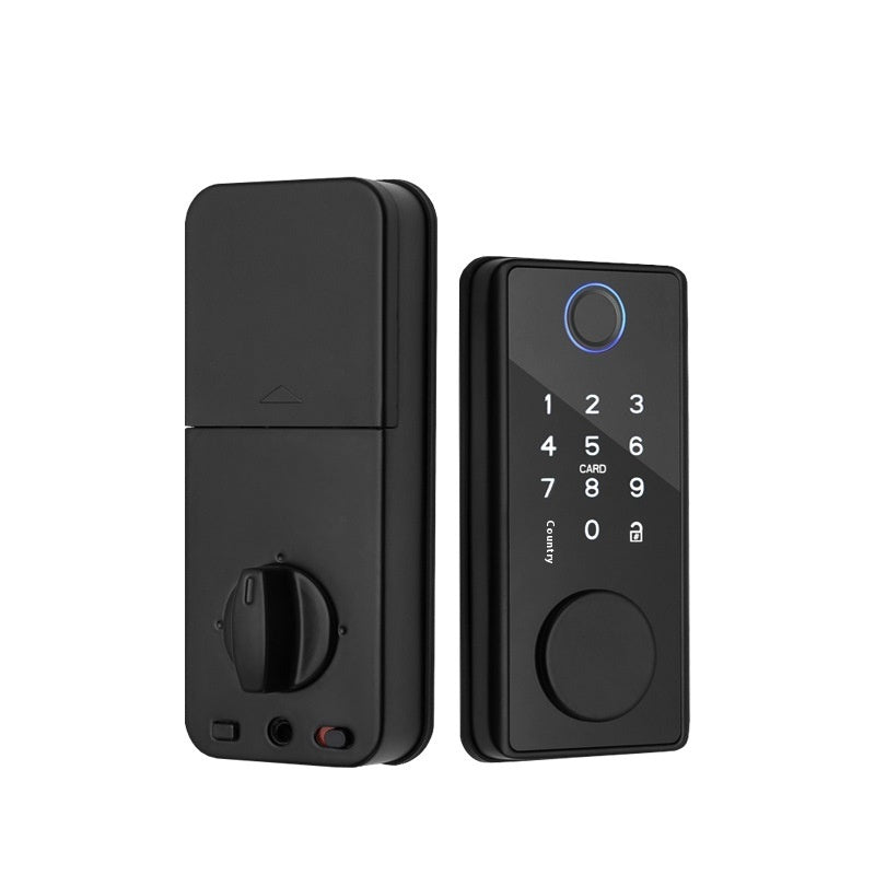 Graffiti Smart Door Lock Wooden
