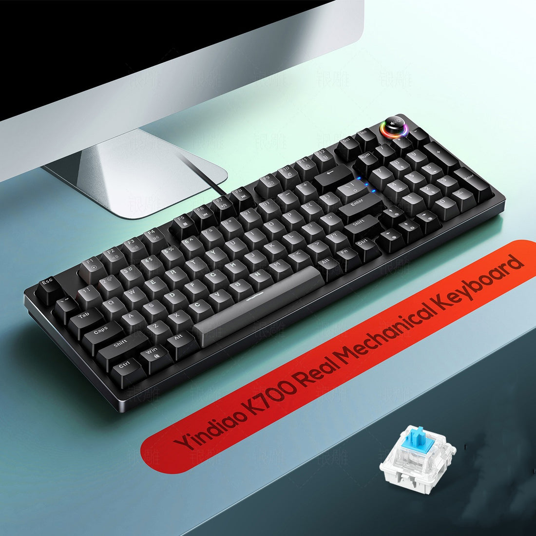 Mechanical Keyboard Gaming Knob 96 Keys