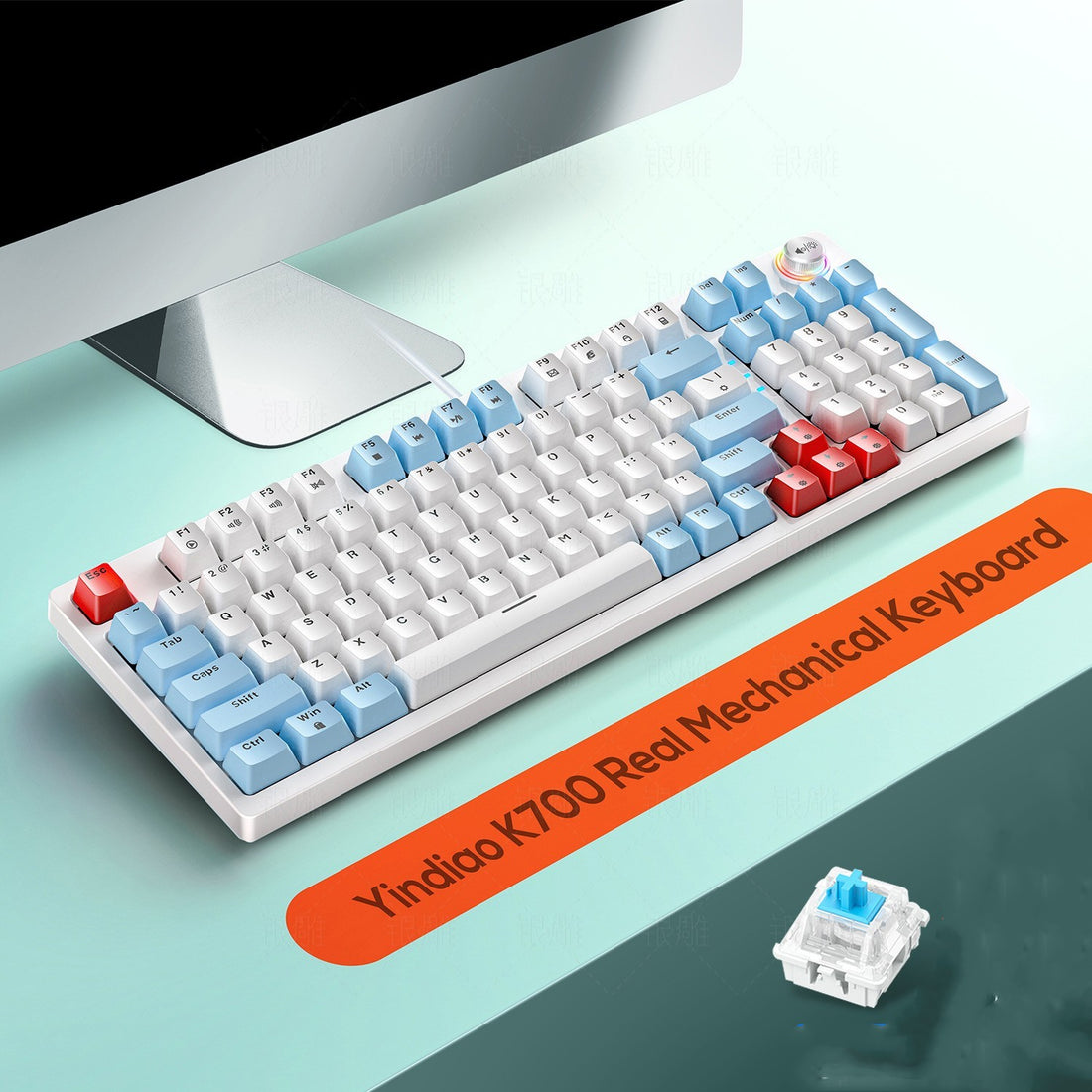 Mechanical Keyboard Gaming Knob 96 Keys