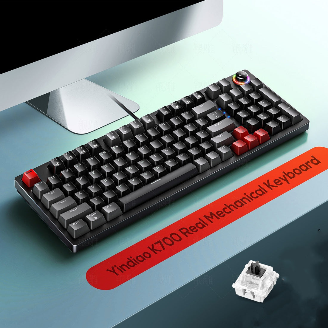 Mechanical Keyboard Gaming Knob 96 Keys