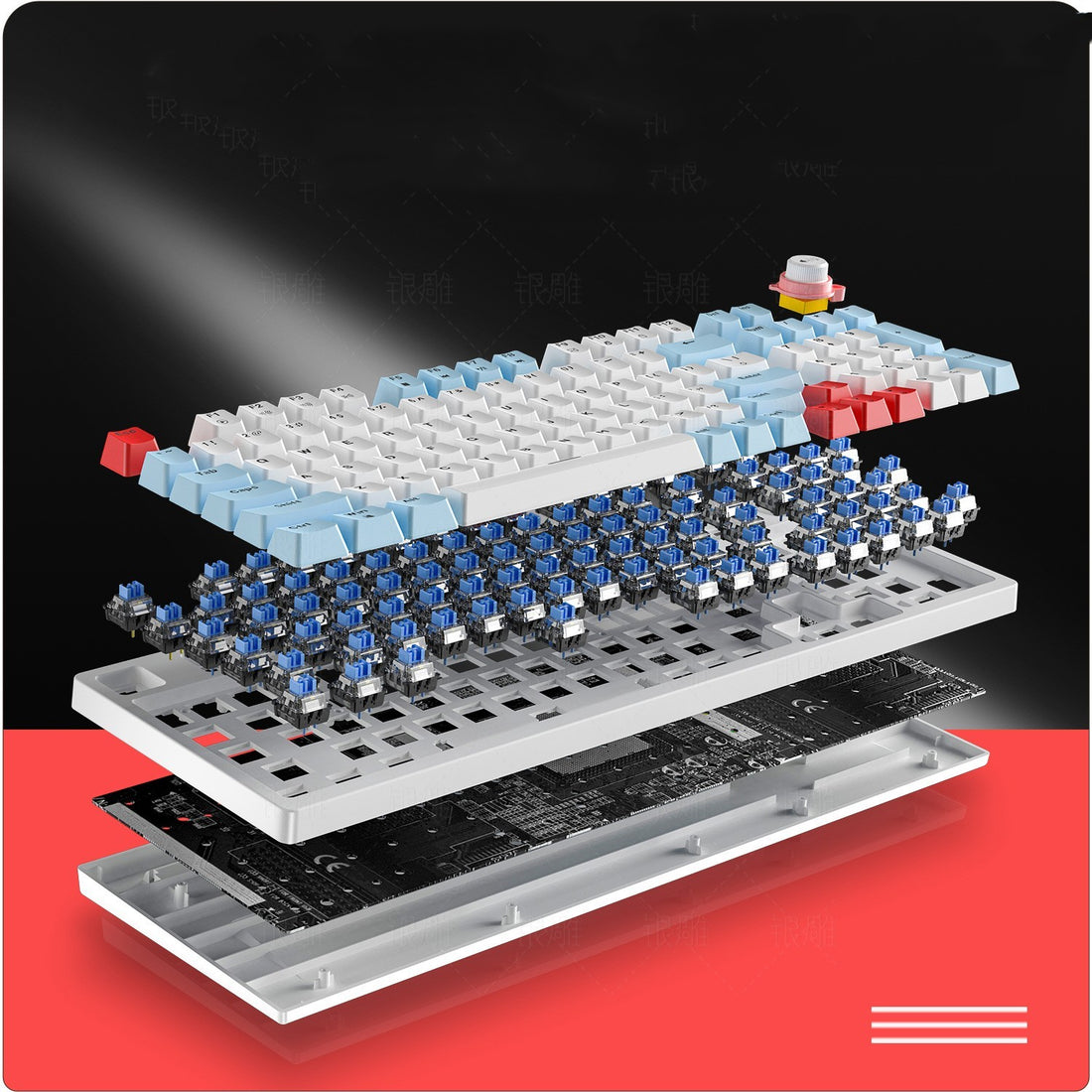 Mechanical Keyboard Gaming Knob 96 Keys