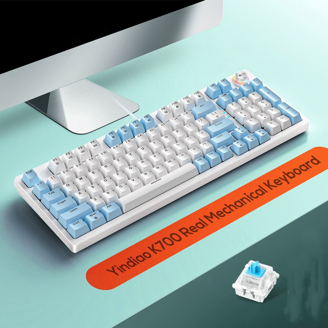Mechanical Keyboard Gaming Knob 96 Keys