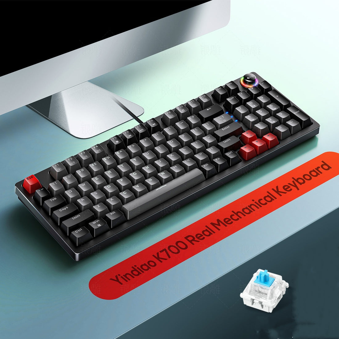 Mechanical Keyboard Gaming Knob 96 Keys