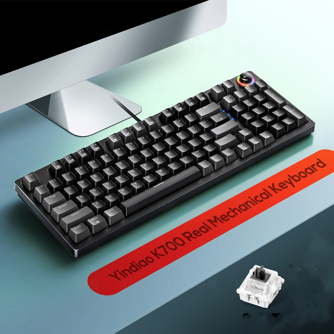 Mechanical Keyboard Gaming Knob 96 Keys