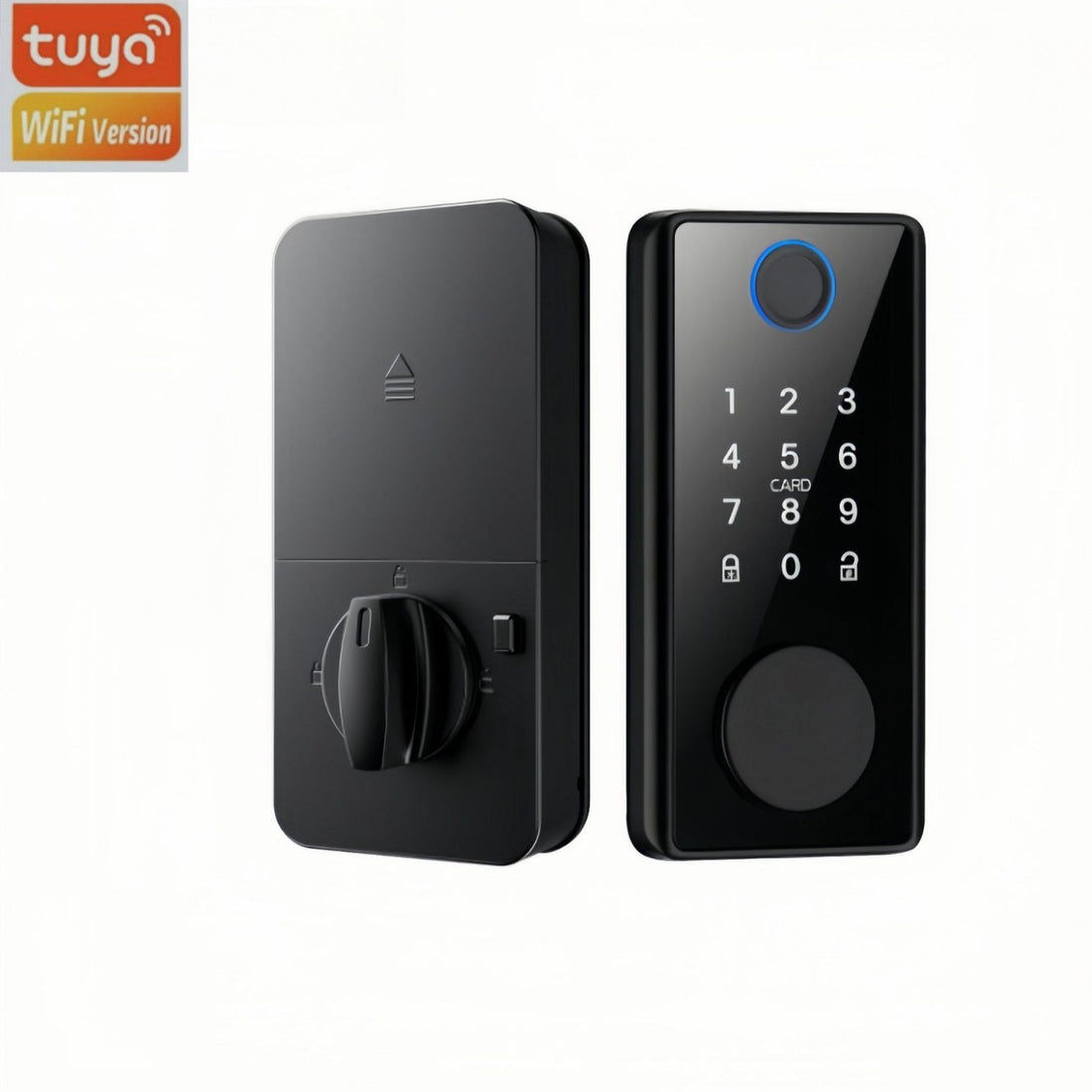 Graffiti Smart Door Lock Wooden